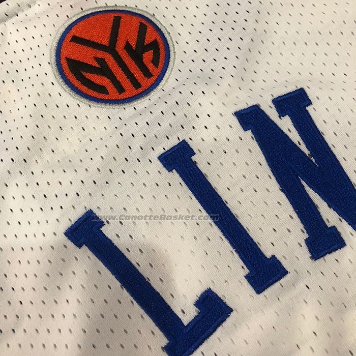 Maglia New York Knicks Jeremy Lin No 17 Mitchell & Ness 2011-12 Bianco